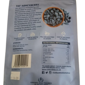 Arbuckle's Freeze-Dried Honeyberries Back